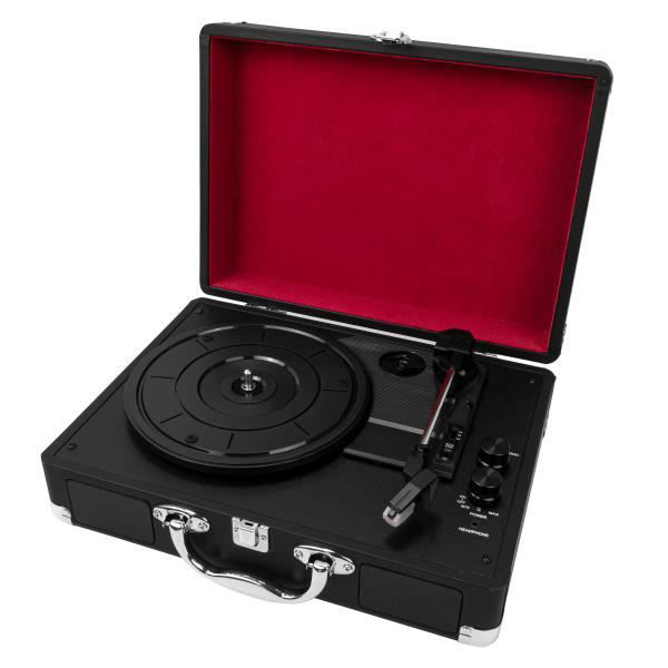 Imagen de Bandeja vinilo portable tipo valija, NEGRO