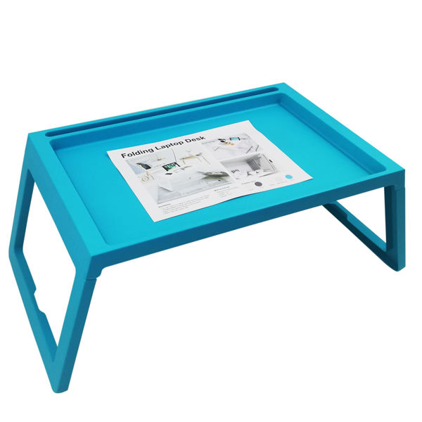 Imagen de Mesa bandeja de cama, de plástico, con patas plegables, varios colores