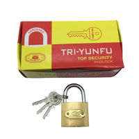Imagen de Candado 38mm dorado, 3 llaves, CAJA x6