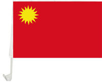 Imagen de Bandera con soporte para auto ROJO CON SOL