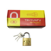 Imagen de Candado 32mm dorado, con 3 llaves, CAJA x6