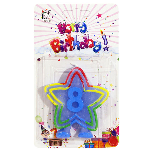 Imagen de Velita estrella N°8, en blister