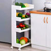 Imagen de Mueble estantería de plástico, 4 estantes bandeja, con ruedas
