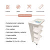 Imagen de Mueble estantería de plástico, 4 estantes bandeja, con ruedas