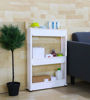Imagen de Mueble estantería de plástico, 3 estantes, con ruedas, ideal para espacios finos