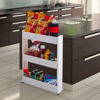 Imagen de Mueble estantería de plástico, 3 estantes, con ruedas, ideal para espacios finos