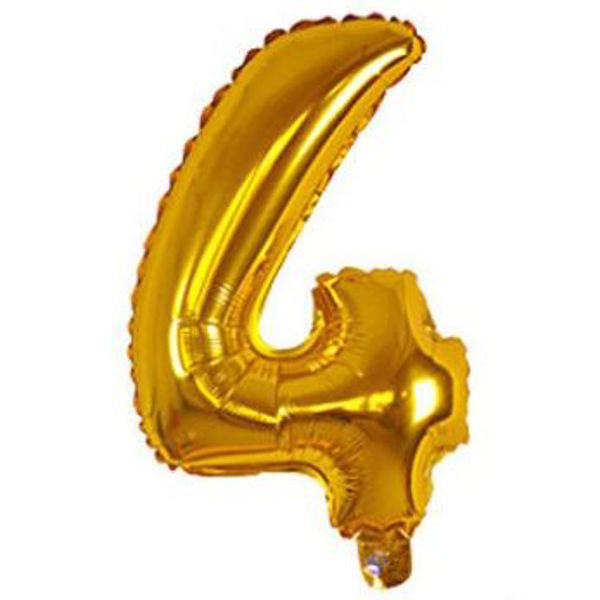 Imagen de Globo metalizado Filippo 32", N°4 dorado, en bolsa