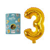 Imagen de Globo metalizado Filippo 16", N°3 dorado, en bolsa