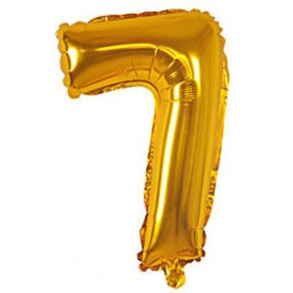 Imagen de Globo metalizado Filippo 32", N°7 dorado, en bolsa