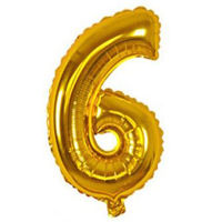 Imagen de Globo metalizado Filippo 16", N°6 dorado, en bolsa