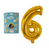 Imagen de Globo metalizado Filippo 16", N°6 dorado, en bolsa