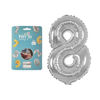 Imagen de Globo metalizado Filippo 16", N°8 plateado, en bolsa