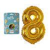 Imagen de Globo metalizado Filippo 16", N°8 dorado, en bolsa