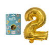 Imagen de Globo metalizado Filippo 16", N°2 dorado, en bolsa