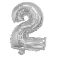 Imagen de Globo metalizado Filippo 16", N°2 plateado, en bolsa