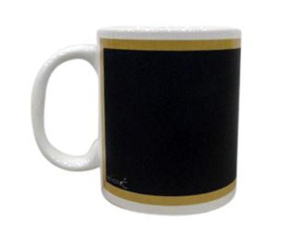 Imagen de Taza de loza, con pizarrón y tiza, para escribir