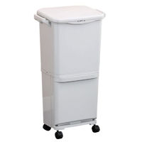 Imagen de Papelera plástico vertical 38L con ruedas 3 divisiones