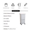 Imagen de Papelera plástico vertical 38L con ruedas 3 divisiones