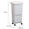 Imagen de Papelera plástico vertical 38L con ruedas 3 divisiones