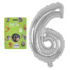Imagen de Globo metalizado Filippo 32", N°6 plateado, en bolsa