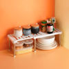 Imagen de Organizador estante de plástico, extensible 34/61x18x15.5cm, en caja