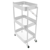 Imagen de Mueble organizador 3 estantes canastos, con ruedas,  BLANCO en caja
