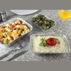 Imagen de Bandeja de papel aluminio rectangular, descartable, con tapa, pack x4