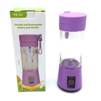 Imagen de Licuadora portátil recargable, 380ml, con colador y correa para transportar, en caja, varios colores