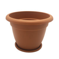 Imagen de Maceta de plástico redonda, 24cm, con plato