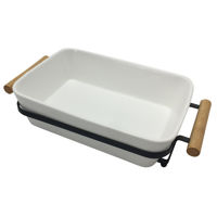 Imagen de Fuente de cerámica con soporte de metal, 2 colores, en caja