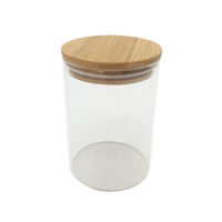 Imagen de Frasco de vidrio con tapa de bambú 650ml