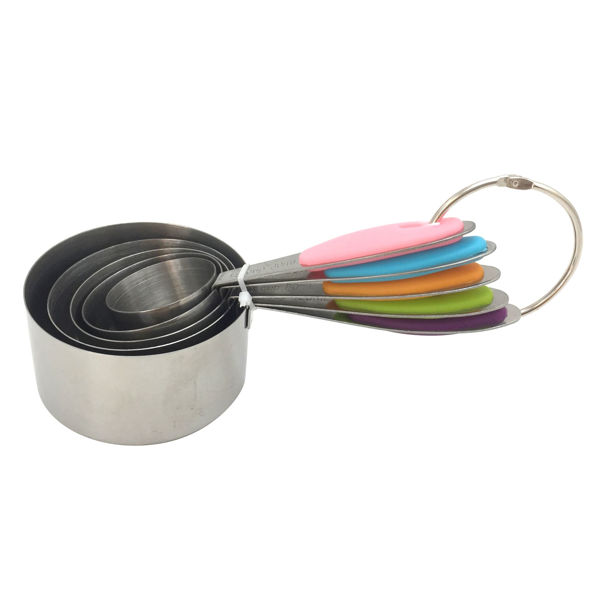 Imagen de Tazas medidoras de acero inoxidable x5