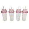 Imagen de Vaso con sorbito, de acrílico 380ml, tapa rosca, en bolsa, varios diseños
