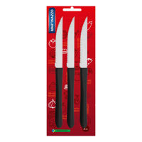 Imagen de Cubiertos cuchillo de mesa x3 en blister, acero inoxidable NEGRO, ELEGANCE MARTINAZZO