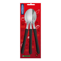 Imagen de Cubiertos cucharas de mesa x3 en blister acero inoxidable NEGRO, ELEGANCE MARTINAZZO