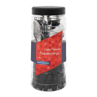 Imagen de Cubiertos juego x24 acero inox en pote plástico NEGRO, PIEMONTE MARTINAZZO