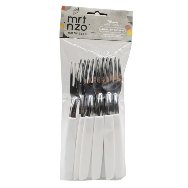 Imagen de Cubiertos tenedores de mesa x12 en bolsa acero inoxidable BLANCO, PIEMONTE MARTINAZZO