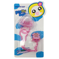 Imagen de Chupete con cadena y tapa, con clip diseño oso, en blister, varios colores