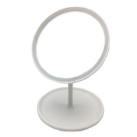 Imagen de Espejo móvil con pie 18cm, aro con luz, 28 led, recargable con cable USB, 3 colores, en caja
