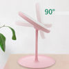 Imagen de Espejo móvil con pie 18cm, aro con luz, 28 led, recargable con cable USB, 3 colores, en caja