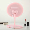 Imagen de Espejo móvil con pie 18cm, aro con luz, 28 led, recargable con cable USB, 3 colores, en caja