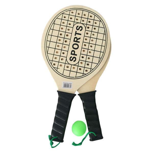 Imagen de Paletas de madera x2, para playa, con pelota, en red