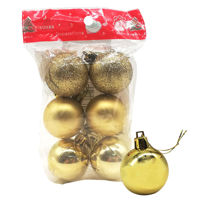 Imagen de Bolas navideñas x6 3cm, 3 texturas, en bolsa doradas