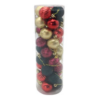 Imagen de Bolas navideñas x36 4cm, varias texturas multicolores, en tubo