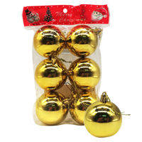 Imagen de Bolas navideñas x6, 5cm lisas doradas, en bolsa