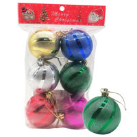 Imagen de Bolas navideñas x6 5cm textura en bolsa, colores surtidos