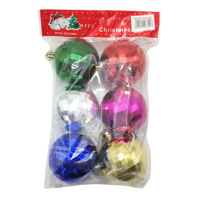 Imagen de Bolas navideñas x6 5.5cm, con textura, en bolsa colores surtidos