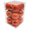 Imagen de Bolas navideñas x12 5cm 3 texturas, en caja de mica rojo