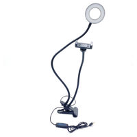 Imagen de Aro de luz 12 LED, con soporte para celular y pinza, en caja