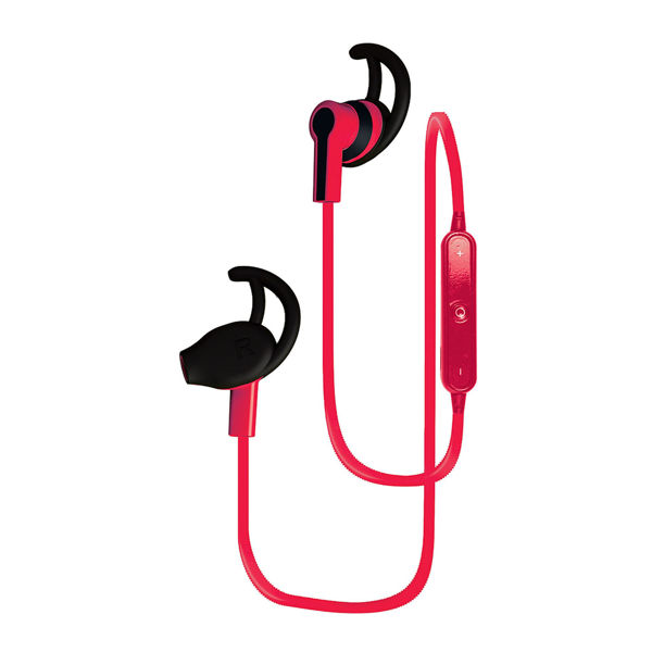 Imagen de Auriculares COBY WIRELESS, ROJO recargables con bluetooth y micrófono incorporado, cable plano